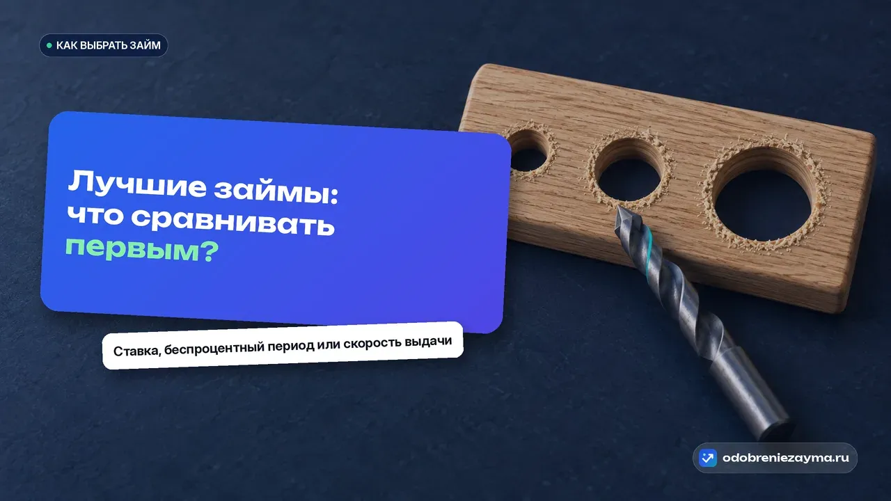 Дубовая дощечка с тремя аккуратными отверстиями разного диаметра на тёмно-синей столешнице, рядом лежит одно стальное сверло, точно подходящее к среднему отверстию