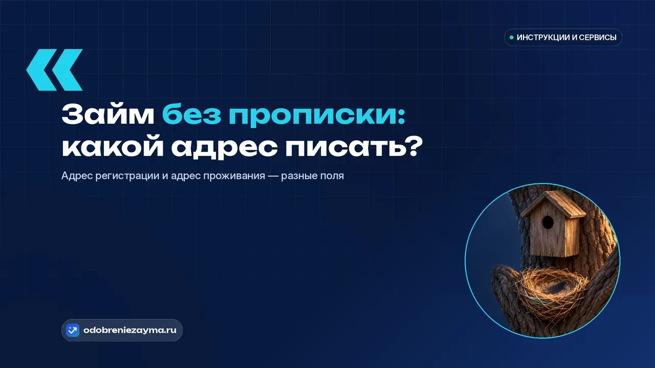 Пустой деревянный скворечник на стволе и обжитое птичье гнездо в развилке ветки рядом — метафора разницы между адресом из паспорта и адресом, где человек живёт на самом деле