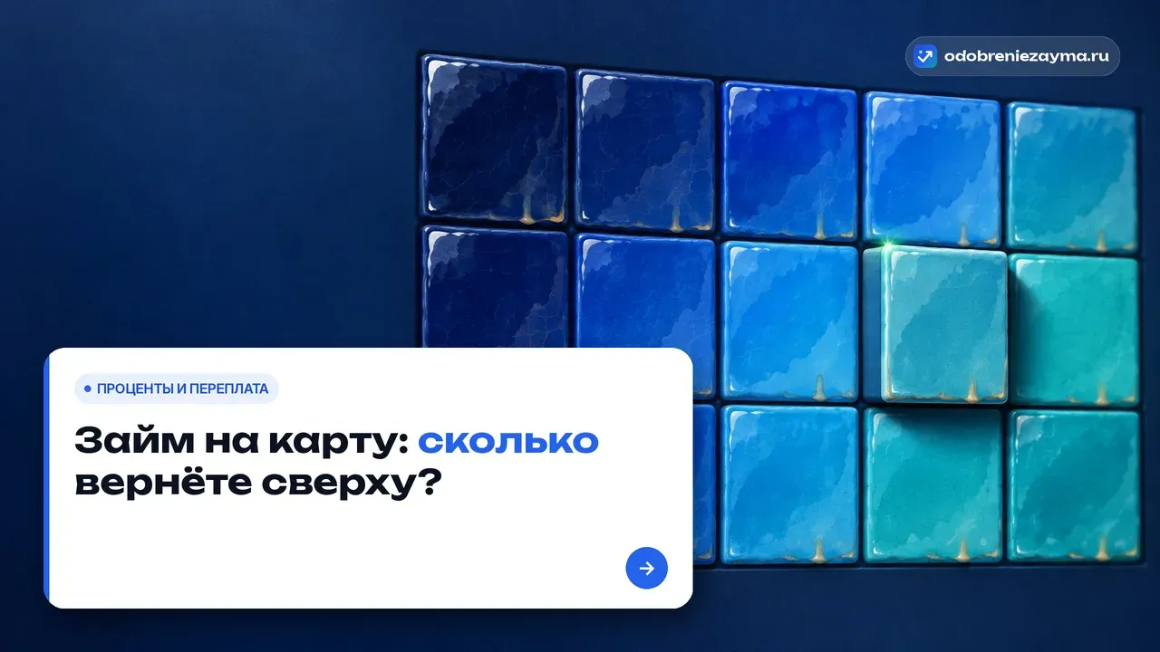 Стена из пятнадцати квадратных глазурованных изразцов, уложенных ровной сеткой три на пять: цвет нарастает от тёмно-синего угла к бирюзовому, один изразец выдвинут вперёд из плоскости — метафора таблицы, где у каждой суммы и срока своя клетка